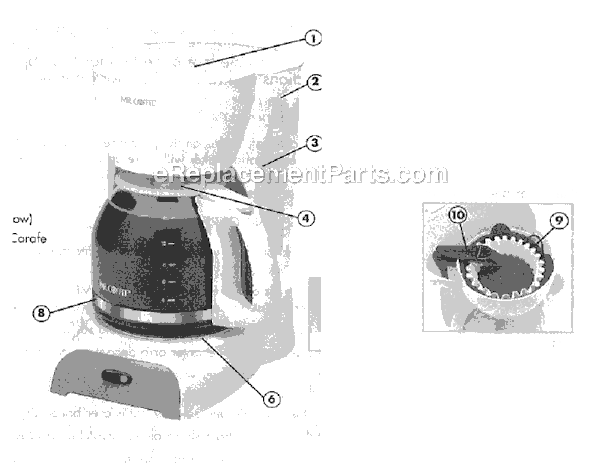 Page A Diagram and Parts List for DRX20  Mr Coffee Coffee Maker